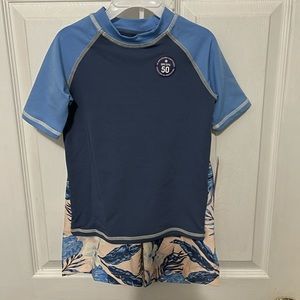 Tommy Bahama Boys 2-Piece Rash Guard Swim Trunks Size 6 NWT UPF 50
